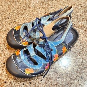 L'artiste Spring Step Vesta slingback leather painted shoes